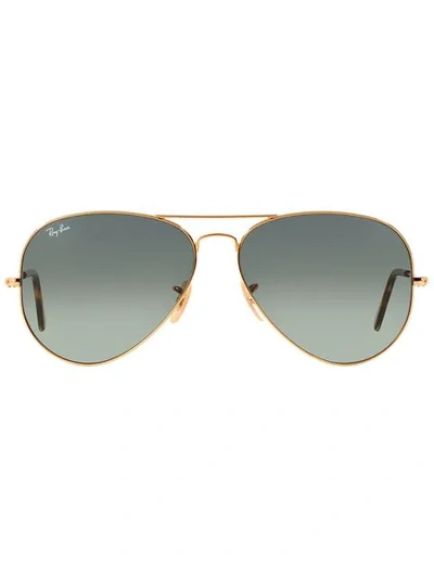 Shop Ray Ban Aviator Classic Sunglasses In Metallic