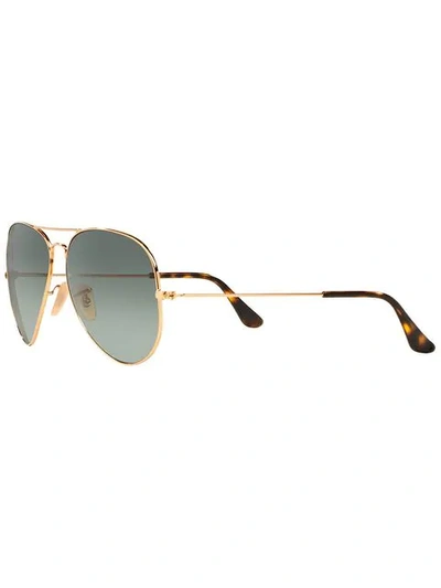 Shop Ray Ban Aviator Classic Sunglasses In Metallic