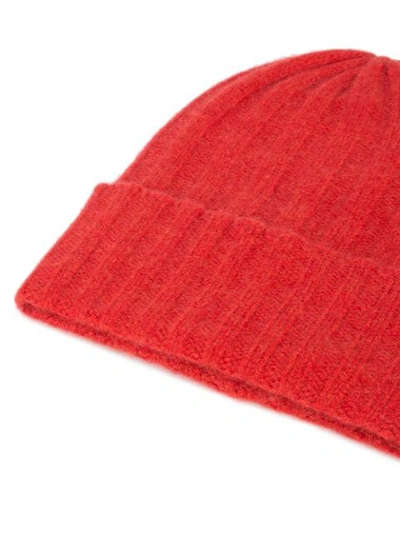 Shop The Elder Statesman Rib Knit Beanie In Red
