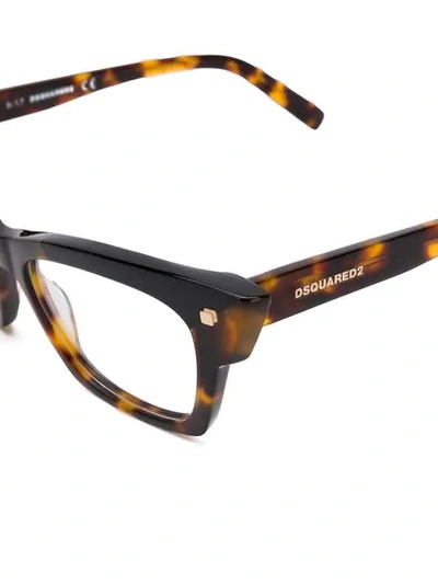 Shop Dsquared2 Cat Eye Glasses In Brown