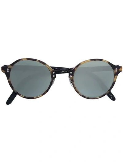 Shop Oliver Peoples Round Tortoise Shell Glasses In Brown