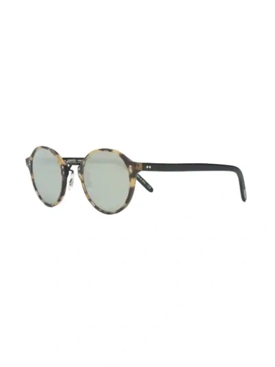 Shop Oliver Peoples Round Tortoise Shell Glasses In Brown