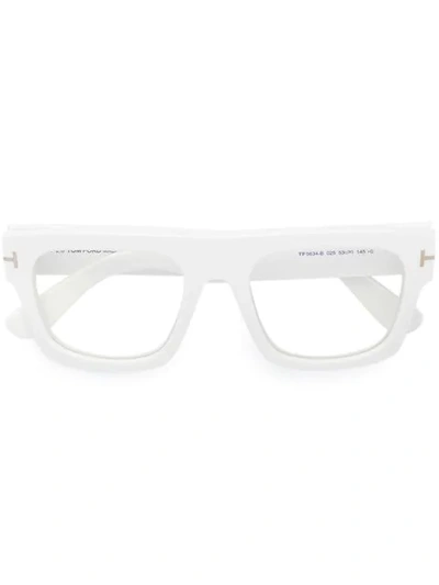 Shop Tom Ford Eyewear Square Frame Glasses - White