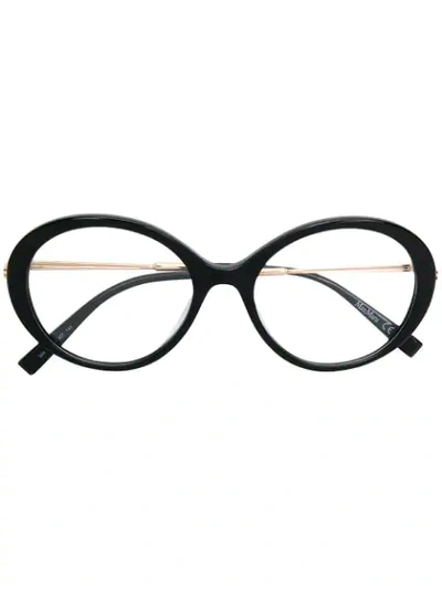 Shop Max Mara Classic Round Glasses In Black