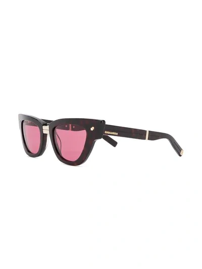 Shop Dsquared2 Cat Eye Sunglasses In Brown