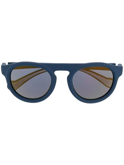 Shop Moncler Eyewear Round Sunglasses - Blue