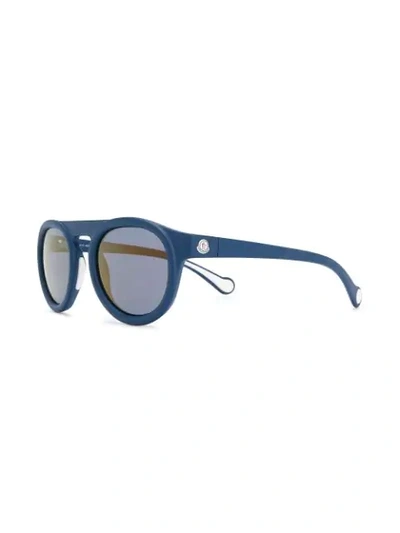 Shop Moncler Eyewear Round Sunglasses - Blue