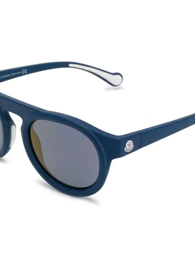 Shop Moncler Eyewear Round Sunglasses - Blue