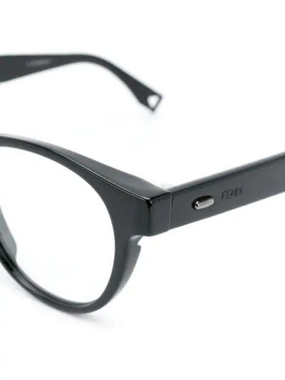 Shop Fendi Round Glasses In Black