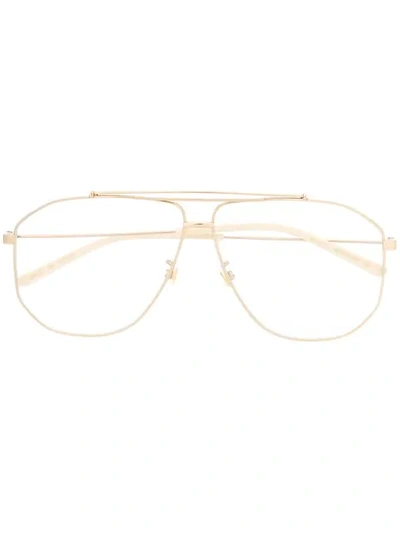 Shop Gucci Eyewear Aviator Glasses - Gold