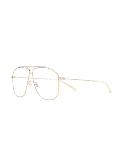 Shop Gucci Eyewear Aviator Glasses - Gold