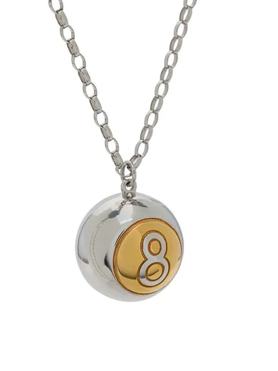 Shop True Rocks Eight Ball Pendant Necklace In Silver