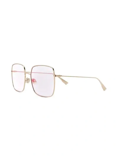 Shop Dior Stellaire1 Square-frame Sunglasses In Gold