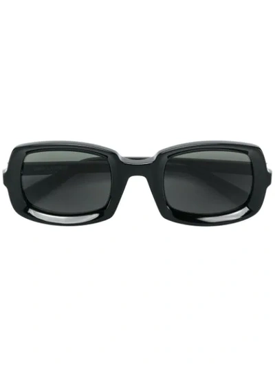 Shop Saint Laurent Square Sunglasses In 001 Black Black Grey