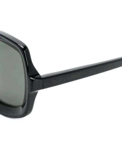 Shop Saint Laurent Square Sunglasses In 001 Black Black Grey