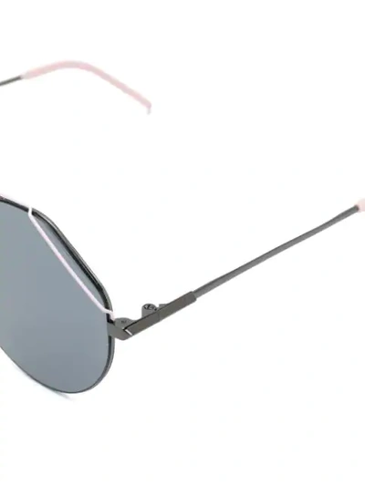 Shop Fendi Eyeline Sunglasses In Black