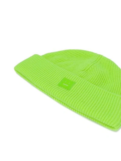 Shop Acne Studios 'pansy N Face' Beanie In Green