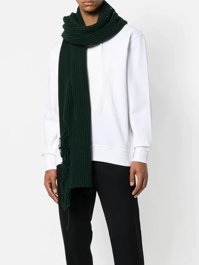 Shop Maison Margiela Knitted Scarf In Green