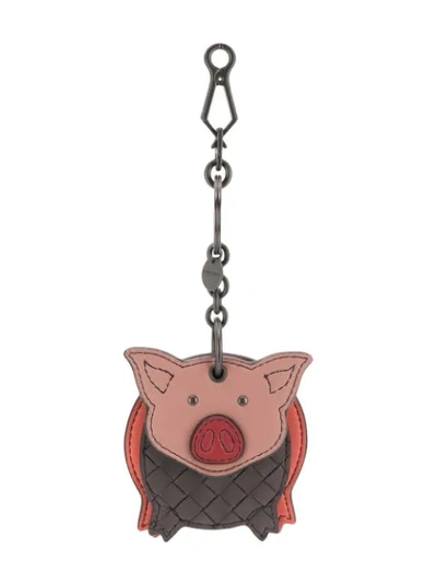 Shop Bottega Veneta Pig Keyring In Pink