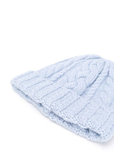 Shop Ami Alexandre Mattiussi Cable Knit Beanie In Blue