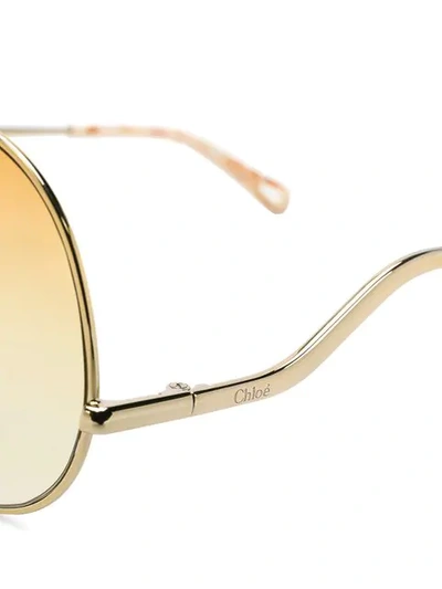 Shop Chloé Willis Navigator-frame Sunglasses In Gold