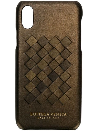 Shop Bottega Veneta Woven Logo Iphone X Case In Brown