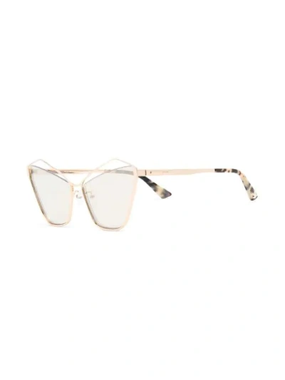 Shop Mcq By Alexander Mcqueen Asymmetric Cat-eye Sunglasses In Gold