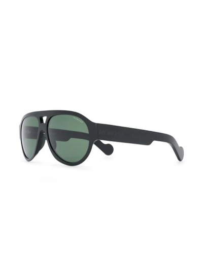 Shop Moncler Aviator Sunglasses In Black