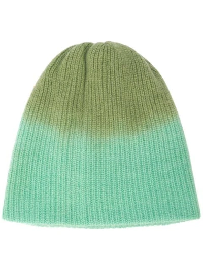 Shop The Elder Statesman Dyed Beanie Hat - Green