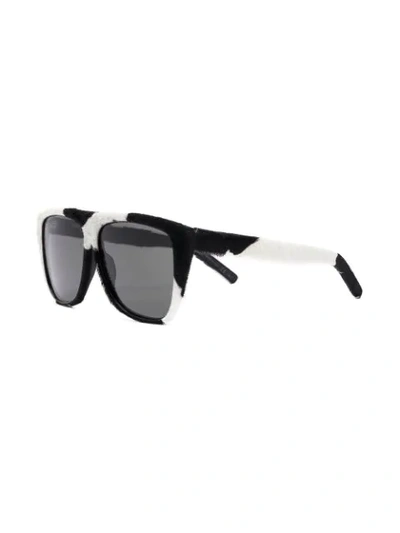 Shop Saint Laurent Cow Sunglasses In White