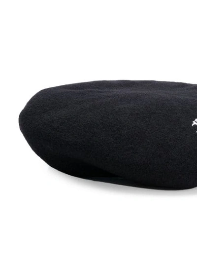 Shop Facetasm Embroidered Logo Beret - Black