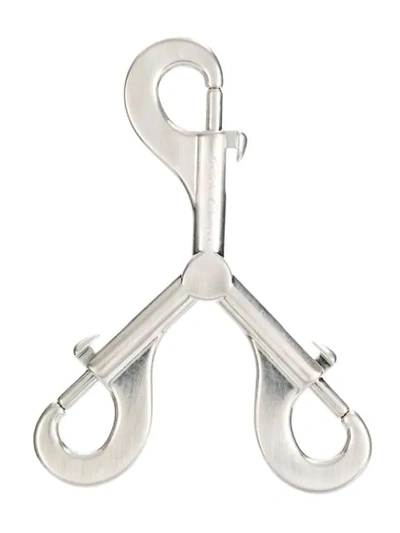 Shop Rick Owens Hydra Hook Key Chain In Silver