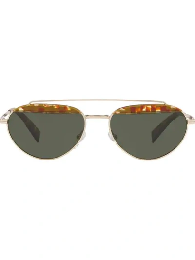 Shop Alain Mikli Small Frame Round Sunglasses In Gold