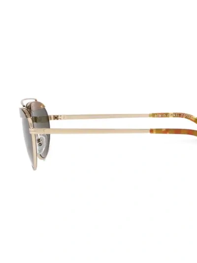 Shop Alain Mikli Small Frame Round Sunglasses In Gold