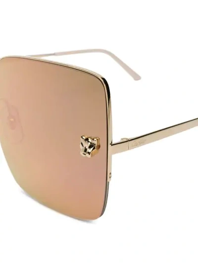 Shop Cartier Panthère De  Butterfly-frame Sunglasses In Gold