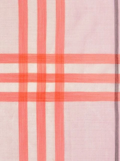 Shop Burberry Lightweight Check Wool And Silk Scarf In Pink