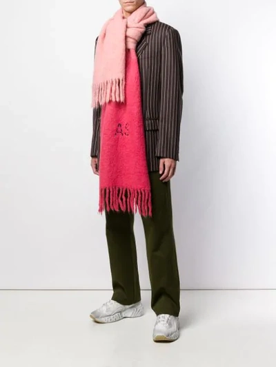 Shop Acne Studios Kelow Dye Two-tone Scarf In Pink