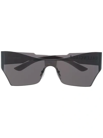 Shop Balenciaga Dark Tinted Sunglasses In Grey