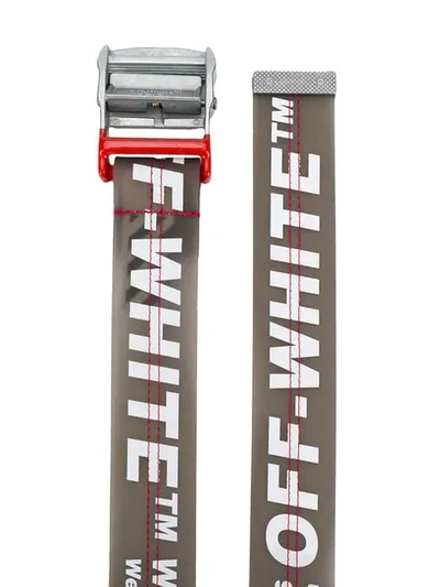 OFF-WHITE LETTERING LOGO PRINT BELT - 黑色