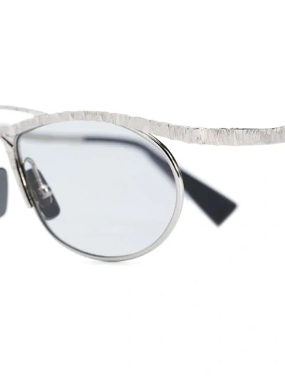 Shop Kuboraum Round Frame Sunglasses In Metallic