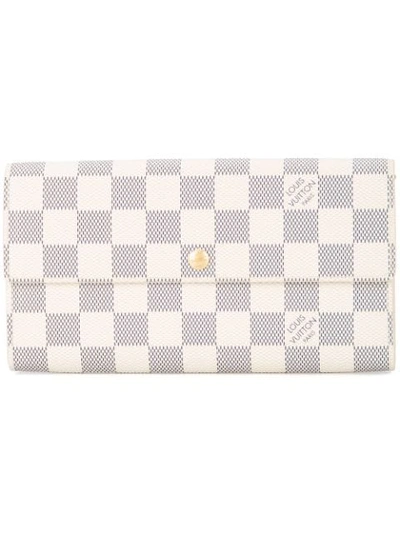 Pre-owned Louis Vuitton Portefeuilles Sarah Purse In White