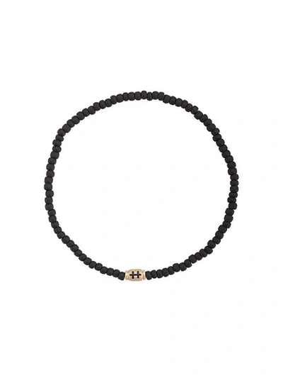 Shop Luis Morais Small Cross Of Loraine Barrel Bracelet In Black