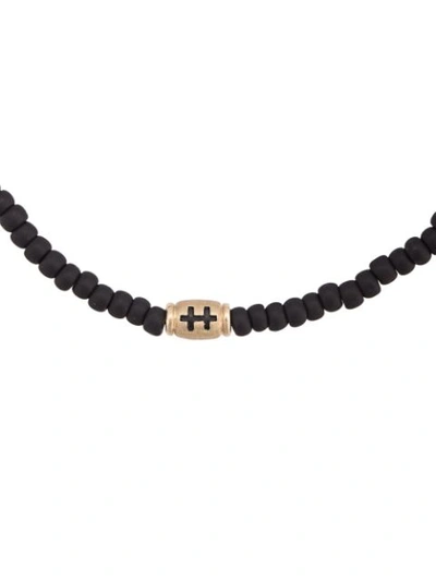 Shop Luis Morais Small Cross Of Loraine Barrel Bracelet In Black