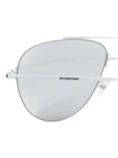 Shop Balenciaga Aviator Shaped Sunglasses In White