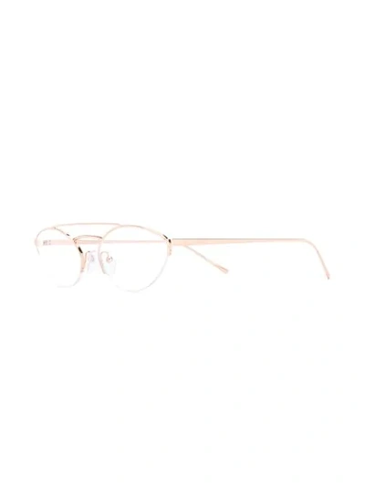 Shop Prada Cat Eye Glasses In Metallic