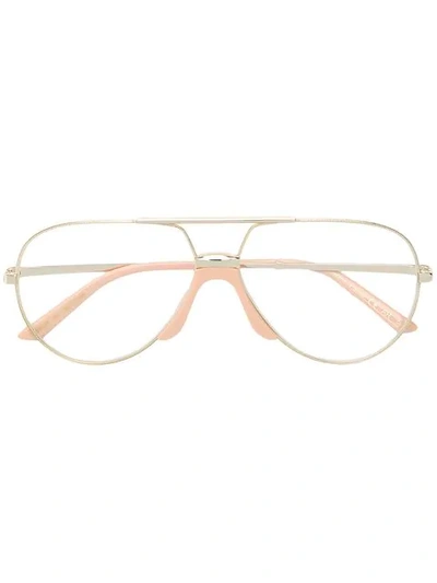 Shop Gucci Eyewear Aviator Frame Glasses - Metallic