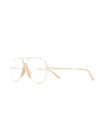 Shop Gucci Eyewear Aviator Frame Glasses - Metallic