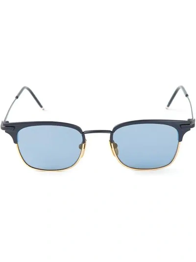 Shop Thom Browne Square Frame Sunglasses In Blue