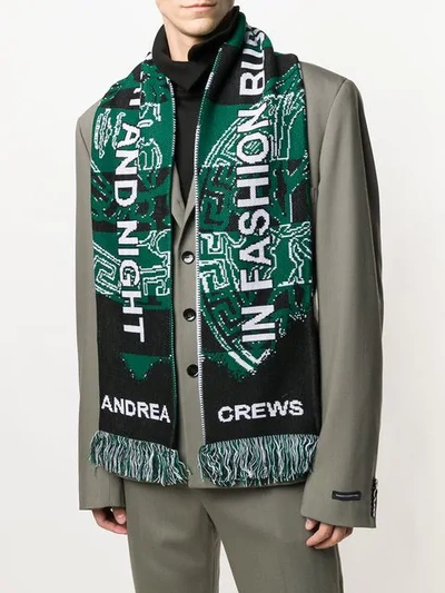 Shop Andrea Crews League Fringed Scarf - Green