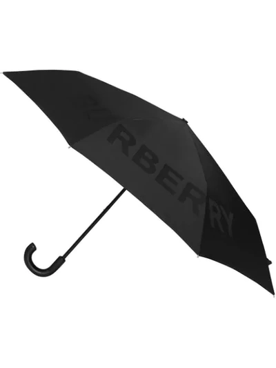Shop Burberry Kingdom Print Folding Umbrella In Black